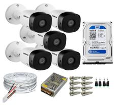Kit 5 Câmeras Segurança VHC 1120B Hd 720 bullet Intelbras + cabos conectores C/Hd 500gb Kit 5 Câmeras Segurança VHC 1120B Hd 720 bullet Intelbras + cabos conectores C/Hd 500gb