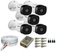 Kit 5 Câmeras Segurança VHC 1120B Hd 720 bullet Intelbras + cabos conectores Kit 5 Câmeras Segurança VHC 1120B Hd 720 bullet Intelbras + cabos conectores