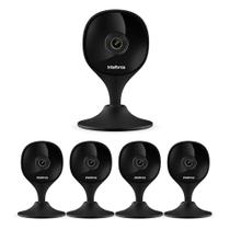 Kit 5 Câmeras Wi-Fi Inteligente Com Alarme e Armazenamento em Nuvem iMX C Black Intelbras