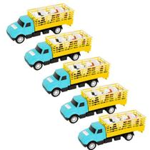 Kit 5 Caminhão Boiadeiro Com Animais Brinquedo Infantil
