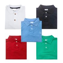 KIT 5 Camisa Básica Polo Infantil manga curta