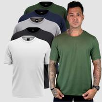 Kit 5 Camisa Camiseta Masculina Lisa Algodão Básica Gola Redonda