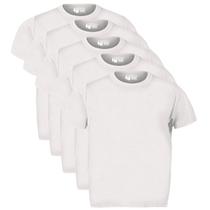 Kit 5 Camisa Camiseta Masculina Plus Size Lisa 100% Algodão Gola Redonda Manga Curta G1 ao G4