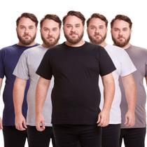 Kit 5 Camisa Masculina Básica Plus Size