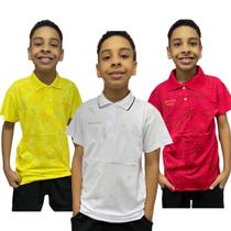kit 5 Camisa Polo Básica Infantil Juvenil Masculina 100% Algodão