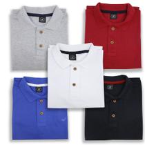 Kit 5 Camisa Polo Envoy Tecido Piquet Básica Masculina - Daze Modas