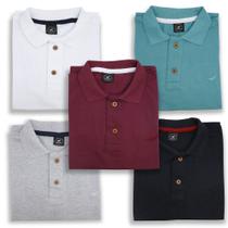Kit 5 Camisa Polo Envoy Tecido Piquet Básica Masculina Kit 5 Camisa Polo Envoy Tecido Piquet Básica Masculina