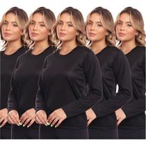 Kit 5 Camisas Feminina Camiseta Térmica Proteção Solar Uv