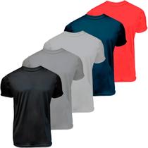 Kit 5 camisas manga curta gola redonda Dryfit UV Plus Size