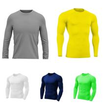 Kit 5 Camisas Masculina Manga Longa Malha Fria Várias Cores