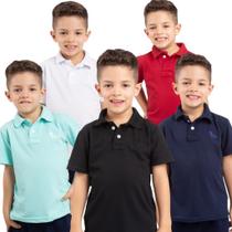 Kit 5 camisas polo infantil cores variadas