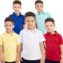 Kit 5 camisas polo infantil cores variadas