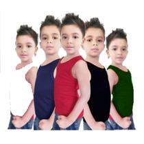 Kit 5 camisas regata infantil Camiseta Básica Criança e a Adolecente