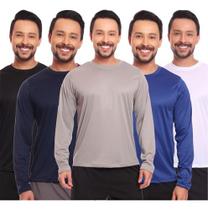 Kit 5 Camisas Térmicas Proteção Solar Uv Frio E Calor