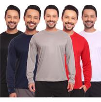 Kit 5 Camisas Térmicas Proteção Solar Uv Frio E Calor