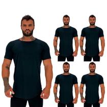 Kit 5 Camiseta Longline MXD Conceito Slim Cores Básicas e Mescladas Lisas