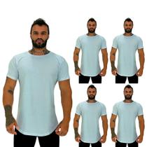 Kit 5 Camiseta Longline MXD Conceito Slim Cores Básicas e Mescladas Lisas