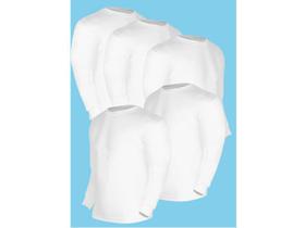 Kit 5 Camiseta Manga Longa Adulto Algodão Branca