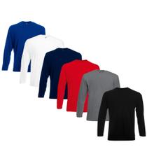 Kit 5 Camiseta Manga Longa Cumprida Masculina Segunda Pele Básica Uv Poliéster Kit 5 Camiseta Manga Longa Cumprida Masculina Segunda Pele Básica Uv Poliéster