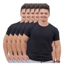 Kit 5 Camiseta Masculina Algodão Básica Gola Redonda Lisa