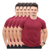 Kit 5 Camiseta Masculina Algodão Básica Grande Gola Redonda