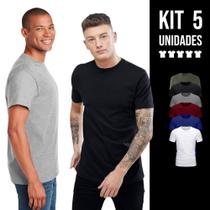 Kit 5 Camiseta Masculina ALGODÃO Slim Fit Básica Camisa Academia Corrida Casual 729