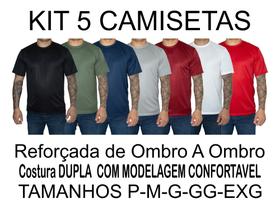 kIT 5 Camiseta Masculina Basica Lisa Dry-fit 100% Poliéster PREMIUM Treino Academia Corrida