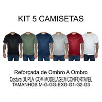 kIT 5 Camiseta Masculina Básica Lisa Dryfit 100 Poliéster PREMIUM Treino Academia Corrida