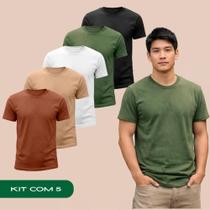 Kit 5 Camiseta Masculina Básica Malha Conforto Dia A Dia 753