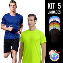 Kit 5 Camiseta Masculina PROTEÇÃO SOLAR UV MANGA CURTA Dry fit Fitness Academia Corrida Praia Volley 731
