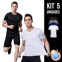 Kit 5 Camiseta Masculina PROTEÇÃO SOLAR UV MANGA CURTA Dry fit Fitness Academia Corrida Praia Volley 731 Kit 5 Camiseta Masculina PROTEÇÃO SOLAR UV MANGA CURTA Dry fit Fitness Academia Corrida Praia Volley 731