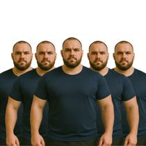 Kit 5 Camiseta Poliéster Masculina Não Amassa Seca Rápido