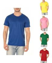 Kit 5 Camisetas 100% Poliéster Malha Fria Cores Sortidas-Melhor Estilo