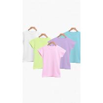 Kit 5 Camisetas Baby Look 100% Algodão