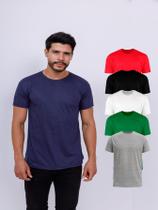 Kit 5 Camisetas Básica Malha Fria 100% Algodão - Sortidas