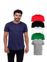 Kit 5 Camisetas Básica Malha Fria 100% Algodão - Sortidas