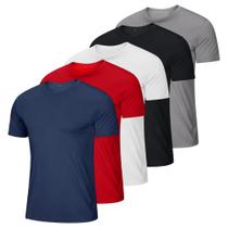 Kit 5 Camisetas Básica Masculina Gola Careca Algodão