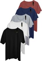 Kit 5 camisetas básicas gola corte a fio