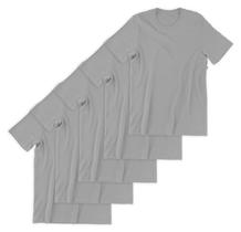 Kit 5 Camisetas Básicas Lisas Cinza Unissex