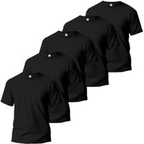 Kit 5 Camisetas Básicas Masculina 100% Poliéster Preta Kit 5 Camisetas Básicas Masculina 100% Poliéster Preta