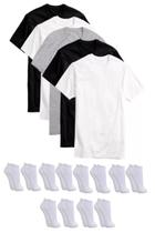 Kit 5 Camisetas Básicas Masculina + 12 Pares De Meias Soquete Kit 5 Camisetas Básicas Masculina + 12 Pares De Meias Soquete