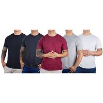 Kit 5 Camisetas Básicas Masculina Algodão Premium Slim Fit