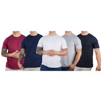 Kit 5 Camisetas Básicas Masculina Algodão Premium Slim Fit