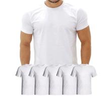 Kit 5 Camisetas Básicas Masculina Branca T-shirt 100% Algodão 30.1