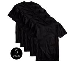 Kit 5 Camisetas Básicas Masculina -shirt Algodão Preta Tee