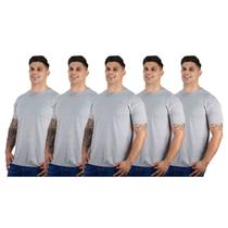 Kit 5 Camisetas Básicas Masculina Slim 100% Algodão Premium