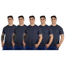 Kit 5 Camisetas Básicas Masculina Slim 100% Algodão Premium
