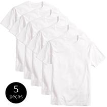 Kit 5 Camisetas Básicas Masculina T-shirt Algodão Branca Tee - Abafarto