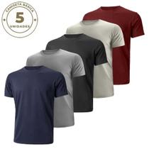 Kit 5 Camisetas Básicas Masculinas Casual Várias Cores Kit 5 Camisetas Básicas Masculinas Casual Várias Cores