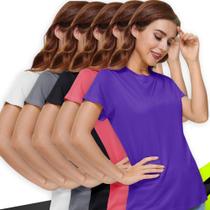 Kit 5 Camisetas Blusa Academia Fitness Feminina POLIAMIDA 1071 Kit 5 Camisetas Blusa Academia Fitness Feminina POLIAMIDA 1071